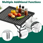 HaiNova Outdoor Folding Grill Table, 5 Foot Cook Table with Storage for Cooking Accessories, Foldable & Portable for Picnic, BBQ, and Party