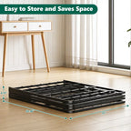 HaiNova Twin Bed Frame Folding Metal Platform Bed Frame with Heavy Duty and Strong Bearing Capacity, 14 Inches High, Black