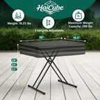 HaiCube Adjustable Height Folding TV Tray Table, Tool-Free Snap-On Setup, Portable Folding Table for Living Room, Camping & Small Spaces, Black