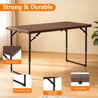 4ft Folding Table - Heavy Duty Fold-in-Half Plastic Table, Portable Utility Tables with Adjustable Height Steel Legs for Events, Camping, Indoor & Outdoor Use (White)