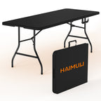 6ft Folding Table - Heavy Duty Fold-in-Half Plastic Table, Portable Utility Tables with Steel Legs for Events, Camping, Indoor & Outdoor Use (White)