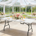 WASUHE 6FT Portable Folding Table, Outdoor Dining Table Mesas Para Fiestas Portable Folding Square Card Table