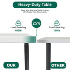 WASUHE 5 Foot Rectangle Folding Table, Fold-in-Half Portable Plastic Picnic Foldable Table with Carry Handle, Indoor Outdoor Use for Camping, Parties, BBQs, Events