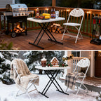 WASUHE 30" Folding TV Tray Table, Height Adjustable Utility Small Folding Table for Sofa, Patio, Camping, Indoor/Outdoor
