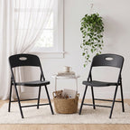 HaiNova 6PCS Black Plastic Folding Chair Set, 400-Pound Portable Waterproof and Wear-Resistant Folding Chair with Steel Frame, Suitable for Parties, Picnics, Weddings and Business.