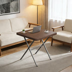 WASUHE Folding Table, Square Card Table with Rustproof Steel Frame, Foldable Coffee Table for Patio, Outdoor, Indoor, Small Space, No Assembly