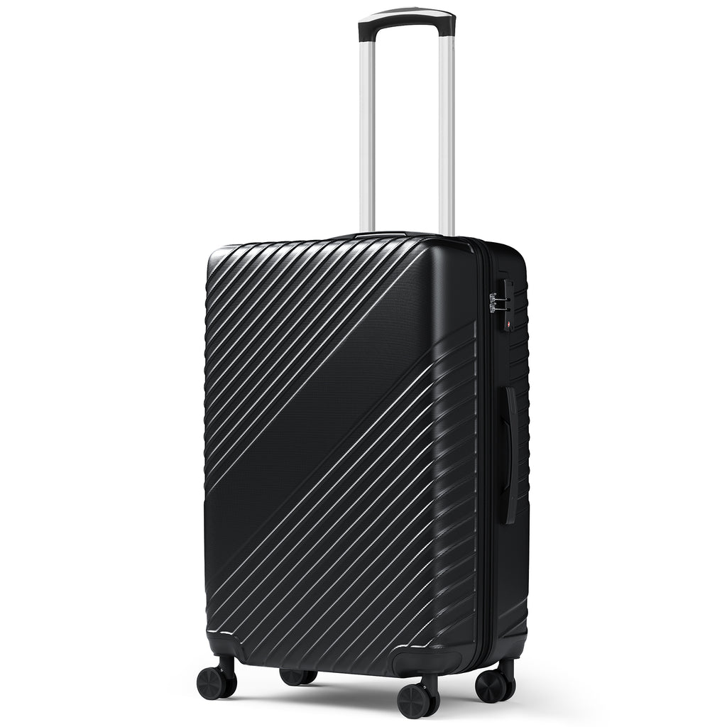 HAIMULI 20 Inches Hardside Carry On Luggage, Lightweight ABS+PC Hard Case Suitcase With 360° Rotating Silent Wheel, With TSA Lock, Airline Approved Luggage, Black