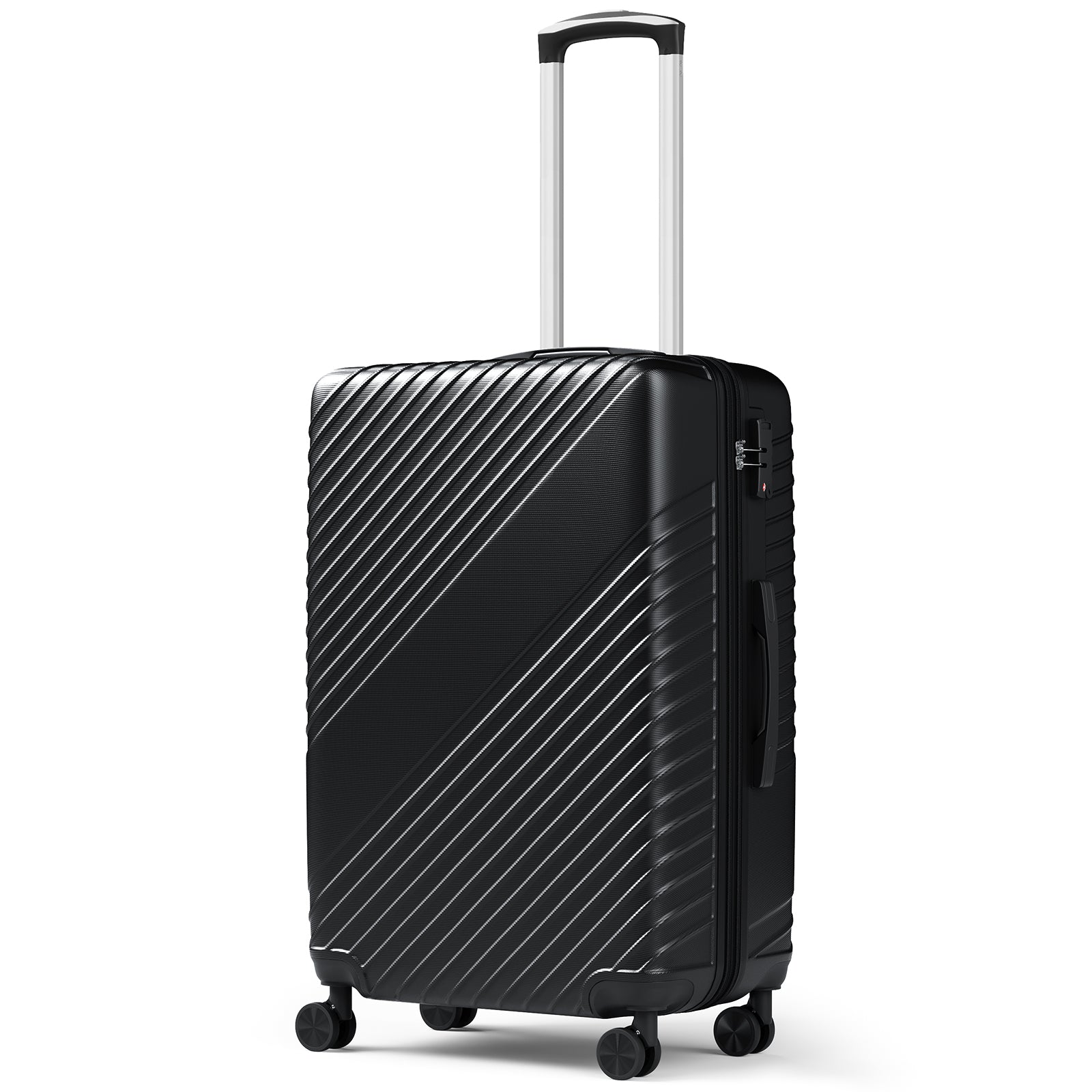 HAIMULI 20 Inches Hardside Carry On Luggage, Lightweight ABS+PC Hard Case Suitcase With 360° Rotating Silent Wheel, With TSA Lock, Airline Approved Luggage, Black