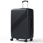 HAIMULI 24 Inches Hardside Carry On Luggage, Lightweight ABS+PC Hard Case Suitcase With 360° Rotating Silent Wheel, With TSA Lock, Airline Approved Luggage, Black
