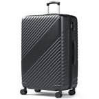 HAIMULI 28 Inches Hardside Carry On Luggage, Lightweight ABS+PC Hard Case Suitcase With 360° Rotating Silent Wheel, With TSA Lock, Airline Approved Luggage, Black