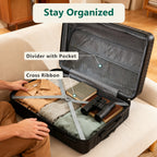 HAIMULI 24 Inches Hardside Carry On Luggage, Lightweight ABS+PC Hard Case Suitcase With 360° Rotating Silent Wheel, With TSA Lock, Airline Approved Luggage, Black