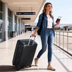 HAIMULI 28 Inches Hardside Carry On Luggage, Lightweight ABS+PC Hard Case Suitcase With 360° Rotating Silent Wheel, With TSA Lock, Airline Approved Luggage, Black