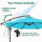 HaiNova 10 ft Offset Patio Umbrella With Base Included ,All-Weather UV Protection Cantilever Umbrella Suitable For Garden, Backyard and Beach, Khaki