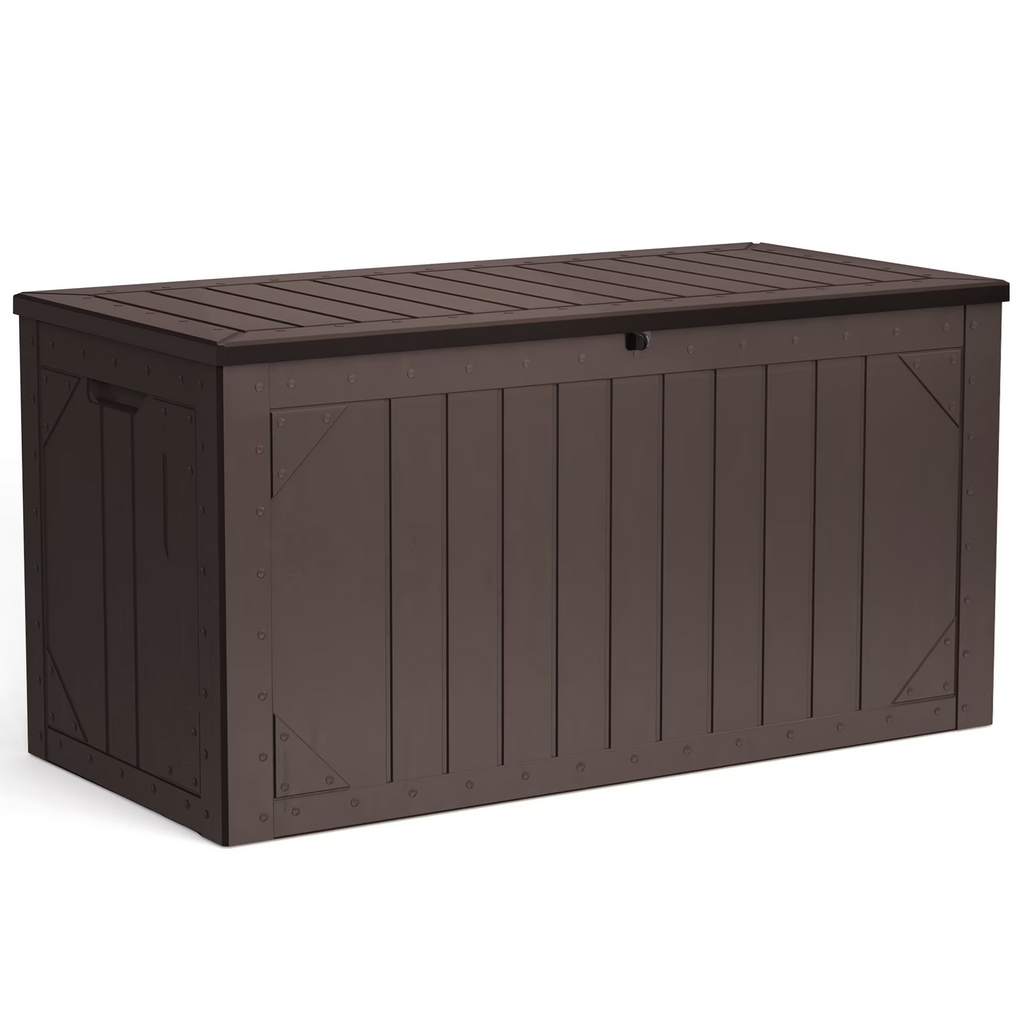 WASUHE 100 Gallon Large Deck Boxes Outdoor Waterproof, Lockable Patio Storage Box for Furniture,Pool Float, Garden Tools, Waterproof Outdoor Storage Cabinet, UV Resistant