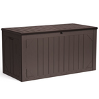 WASUHE 100 Gallon Large Deck Boxes Outdoor Waterproof, Lockable Patio Storage Box for Furniture,Pool Float, Garden Tools, Waterproof Outdoor Storage Cabinet, UV Resistant