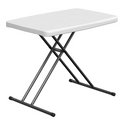 WASUHE 30" Folding TV Tray Table, Height Adjustable Utility Small Folding Table for Sofa, Patio, Camping, Indoor/Outdoor, White