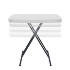 WASUHE 30" Folding TV Tray Table, Height Adjustable Utility Small Folding Table for Sofa, Patio, Camping, Indoor/Outdoor, White