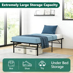 HaiNova Twin Bed Frame Folding Metal Platform Bed Frame with Heavy Duty and Strong Bearing Capacity, 14 Inches High, Black
