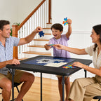 WASUHE 36" Square Folding Table with Handle, Portable Resin Folding Card Table for Dining, Game, Party, Picnic, White
