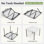 WASUHE 36" Square Folding Table with Handle, Portable Resin Folding Card Table for Dining, Game, Party, Picnic, White
