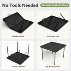 WASUHE 36" Square Folding Table with Handle, Portable Resin Folding Card Table for Dining, Game, Party, Picnic, White