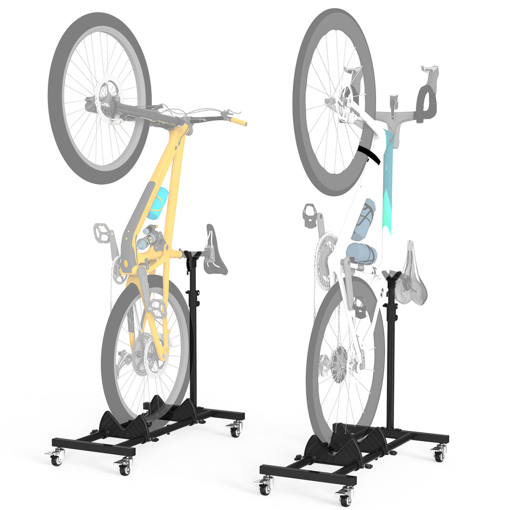 HAIMULI Vertical Bike Stand, Freestanding Space-Saving Bike Rack with Adjustable Height for Wheels Sizes up to 29”, Indoor Bike Storage Rack for Garage & Apartment, Upright Bicycle Floor Holder
