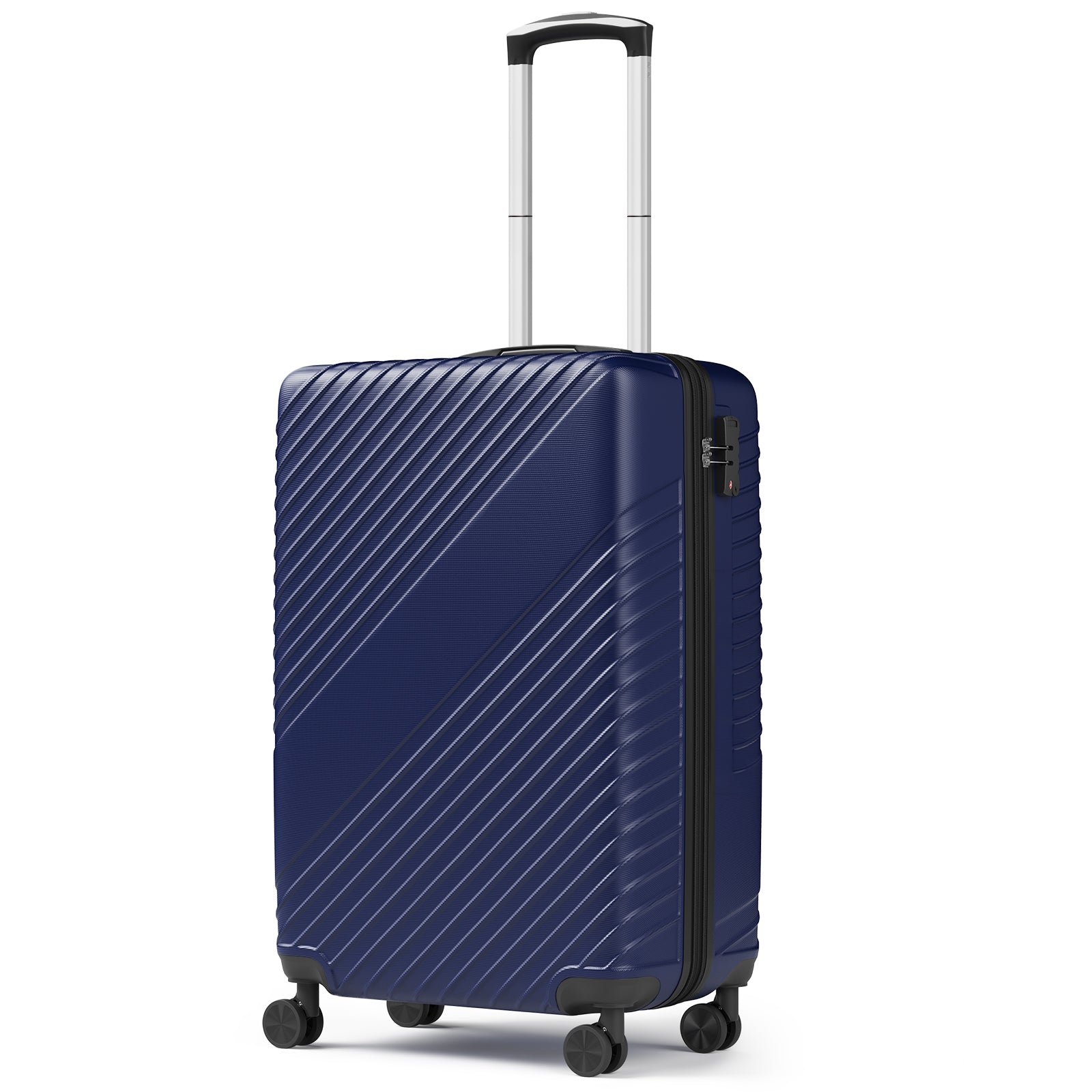 HAIMULI 20 Inches Hardside Carry On Luggage, Lightweight ABS+PC Hard Case Suitcase With 360° Rotating Silent Wheel, With TSA Lock, Airline Approved Luggage, Black