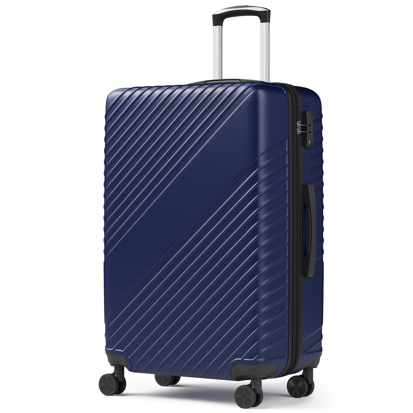 HAIMULI 24 Inches Hardside Carry On Luggage, Lightweight ABS+PC Hard Case Suitcase With 360° Rotating Silent Wheel, With TSA Lock, Airline Approved Luggage, Black