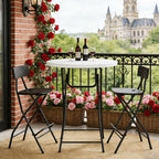 WASUHE 32in Folding Cocktail Table, Round Plastic Bar Height Folding Table with Thick Table Top, Ideal for Party, Patio, Backyard, Dining, Wedding, 400lb Capacityy