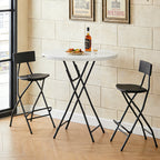 WASUHE 32in Folding Cocktail Table, Round Plastic Bar Height Folding Table with Thick Table Top, Ideal for Party, Patio, Backyard, Dining, Wedding, 400lb Capacityy