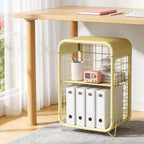 WASUHE 3 Tier Side Table, Metal End Table Small Nightstand with Adjustable Shelf for Bedroom Living Room Small Spaces Bedside, Pink