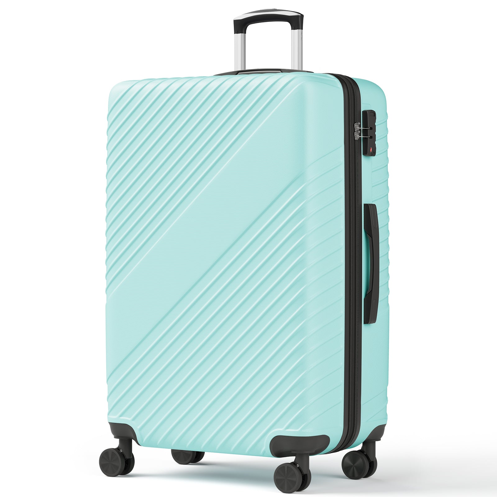HAIMULI 24 Inches Hardside Carry On Luggage, Lightweight ABS+PC Hard Case Suitcase With 360° Rotating Silent Wheel, With TSA Lock, Airline Approved Luggage, Black