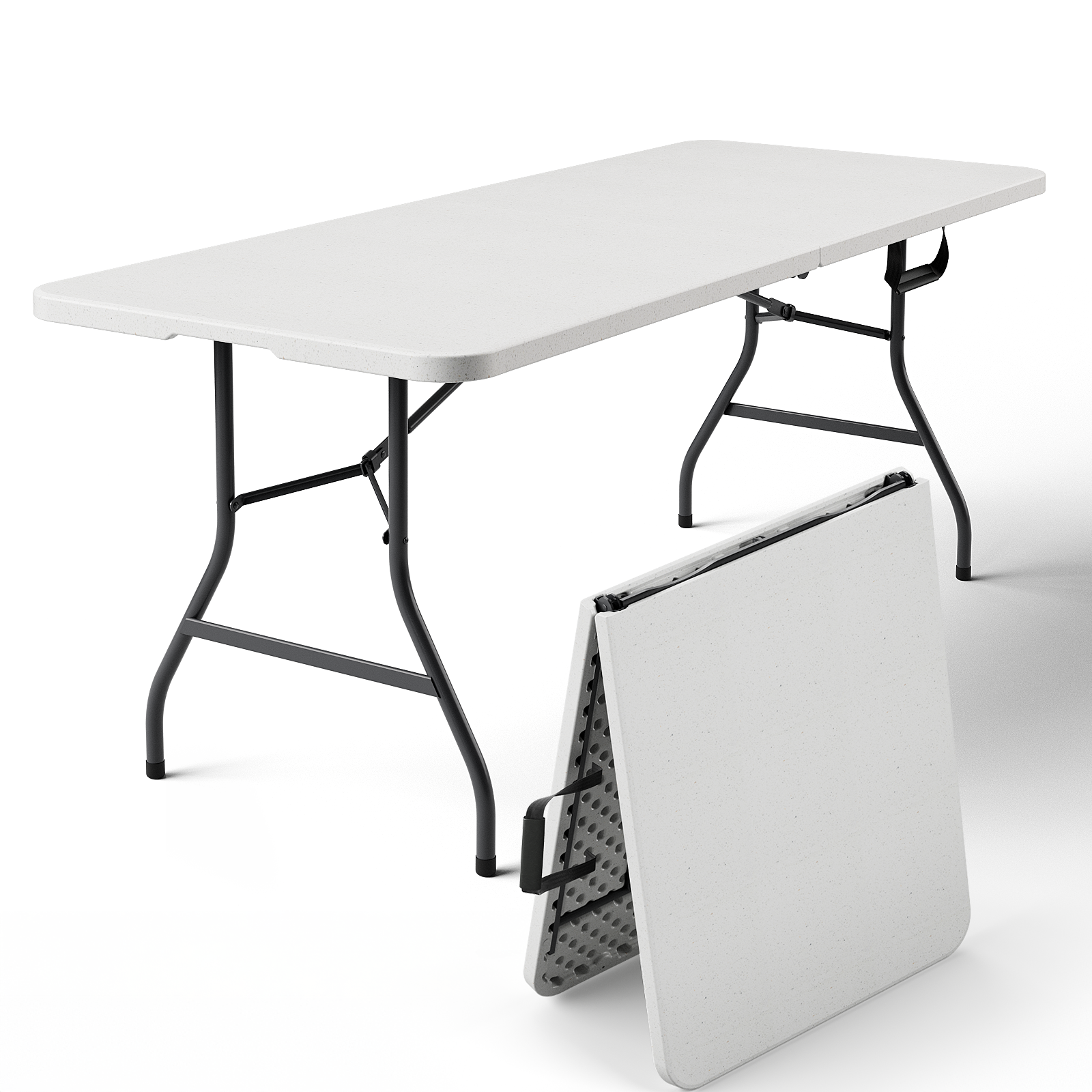 WASUHE 6FT Portable Folding Table, Outdoor Dining Table Mesas Para Fiestas Portable Folding Square Card Table