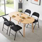 HaiCube 4-Pack Fabric Folding Chairs, Padded Seat & Back, Heavy Duty Metal Frame, Portable Foldable Chairs for Home, Party & Events, Black