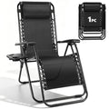 WASUHE Zero Gravity Recliner Chair Set of 2, Foldable Outdoor Lounge Chair with Cup Holder, Adjustable Patio Chair for Beach, Pool, Patio