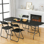 WASUHE 8 Foot Folding Table, Fold in Half Heavy Duty Long Large Utility Table with Carry Handle, Perfect for Party, Dining, Wedding, Events