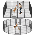 HAIMULI 16 Panels Metal Dog Playpen, 40" Height Dog Fence Exercise Pen with Doors for Large Medium Small Dogs Rabbits Cats, Foldable Pet Puppy Playpen for Indoor & Outdoor Yard