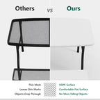 HaiCube Small Picnic Table with 2 Benches, HDPE Picnic Table Set with Reinforced Steel Frame, Heavy Duty Plastic Tabletop for Patio, Camping & Party