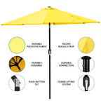 WLLJOY 9FT Outdoor Patio Umbrella Table Market Umbrella with Push Button Tilt/Crank, UV Protection Waterproof Suitable for Garden, Deck, Khaki