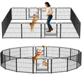16 Panels Metal Dog Playpen, 24" Height Dog Fence Exercise Pen with Doors for Medium Small Dogs Rabbits Cats, Foldable Pet Puppy Playpen for Indoor & Outdoor Yard