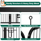 8 Panels Metal Dog Playpen, 24" Height Dog Fence Exercise Pen with Doors for Medium Small Dogs Rabbits Cats, Foldable Pet Puppy Playpen for Indoor & Outdoor Yard