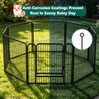 8 Panels Metal Dog Playpen, 24" Height Dog Fence Exercise Pen with Doors for Medium Small Dogs Rabbits Cats, Foldable Pet Puppy Playpen for Indoor & Outdoor Yard