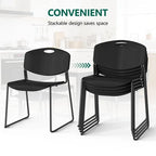 HaiNova Black Sled Base Stack Chair 4 Pack, Metal Frame Max-Load bearing 350 lbs, Stackable Chairs for Waiting Room, Conference Room