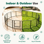 16 Panels Metal Dog Playpen, 32" Height Dog Fence Exercise Pen with Doors for Large Medium Small Dogs Rabbits Cats, Foldable Pet Puppy Playpen for Indoor & Outdoor Yard