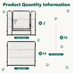 16 Panels Metal Dog Playpen, 32" Height Dog Fence Exercise Pen with Doors for Large Medium Small Dogs Rabbits Cats, Foldable Pet Puppy Playpen for Indoor & Outdoor Yard
