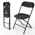 WASUHE 10 Pack Black Plastic Folding Chairs, Indoor Outdoor Portable Stackable Commercial Chairs with Non-slip Design, 350lbs Capacity, Indoor Outdoor for Events Wedding Party Office Dining