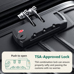 HAIMULI 28 Inches Hardside Carry On Luggage, Lightweight ABS+PC Hard Case Suitcase With 360° Rotating Silent Wheel, With TSA Lock, Airline Approved Luggage, Black