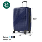 HAIMULI 24 Inches Hardside Carry On Luggage, Lightweight ABS+PC Hard Case Suitcase With 360° Rotating Silent Wheel, With TSA Lock, Airline Approved Luggage, Black