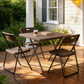 WASUHE Folding Table, Square Card Table with Rustproof Steel Frame, Foldable Coffee Table for Patio, Outdoor, Indoor, Small Space, No Assembly