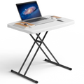 30 Inch Folding Table TV Tray, Portable Adjustable Height, X-shaped Frame Portable Work Table, Utility Foldable Desk for Small Spaces, Laptop & Couch, Camping, Pink